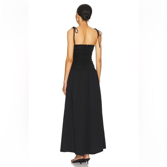 NWT All The Ways Orelia Maxi Dress in Black drop waist strappy Revolve L - Picture 3 of 11